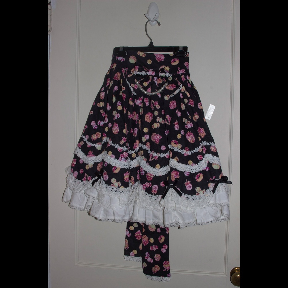 Japanese black lace skirt